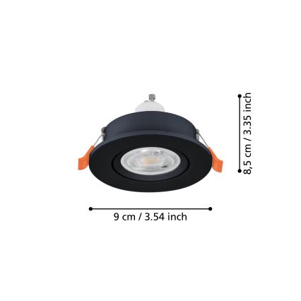 Eglo - Spot LED encastrable 1xGU10/4,5W/230V noir