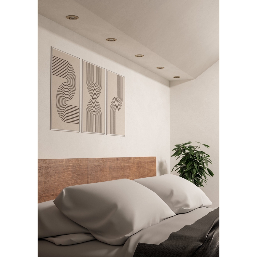 Eglo - Lot de 3 spots LED encastrés 1x GU10/4,5 W/230 V, chrome mat