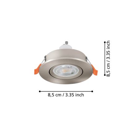 Eglo - spot encastré LED pour salle de bains 1xGU10/4,5W/230V IP44 chrome mat