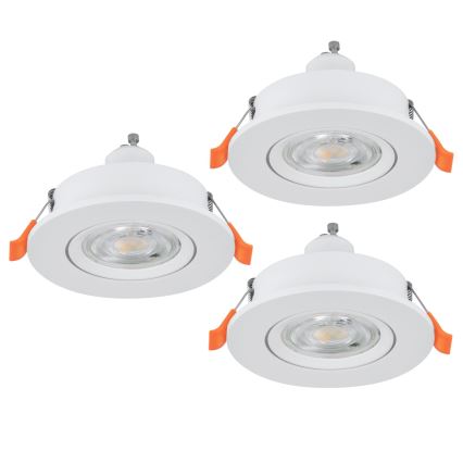 Eglo - Pack de 3 spots LED encastrables 1x GU10/4,5W/230V, blanc
