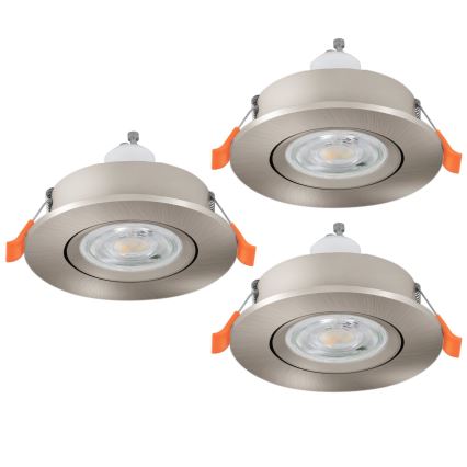Eglo - Ensemble de 3 spots LED encastrables 1x GU10 / 4,5 W / 230 V, chrome mat