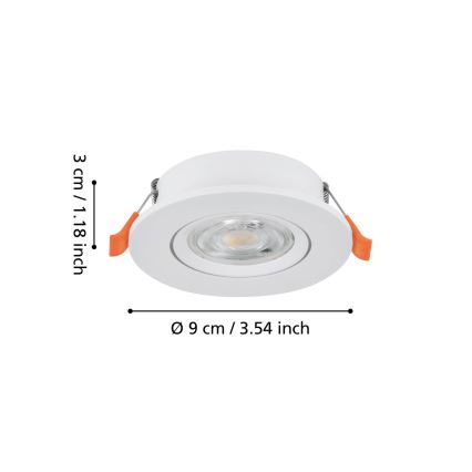 Eglo - Spot encastrable LED/4,8W/230V 2700/4000/6500K blanc