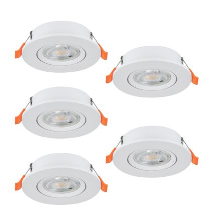 Eglo - Lot de 5 spots LED encastrables, 4,8 W, 230 V, 2700/4000/6500 K, blanc