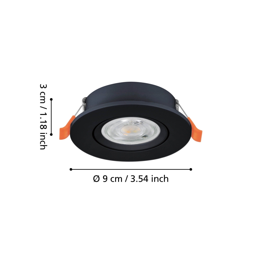 Eglo - Spot encastré LED/4,8W/230V 2700/4000/6500K noir