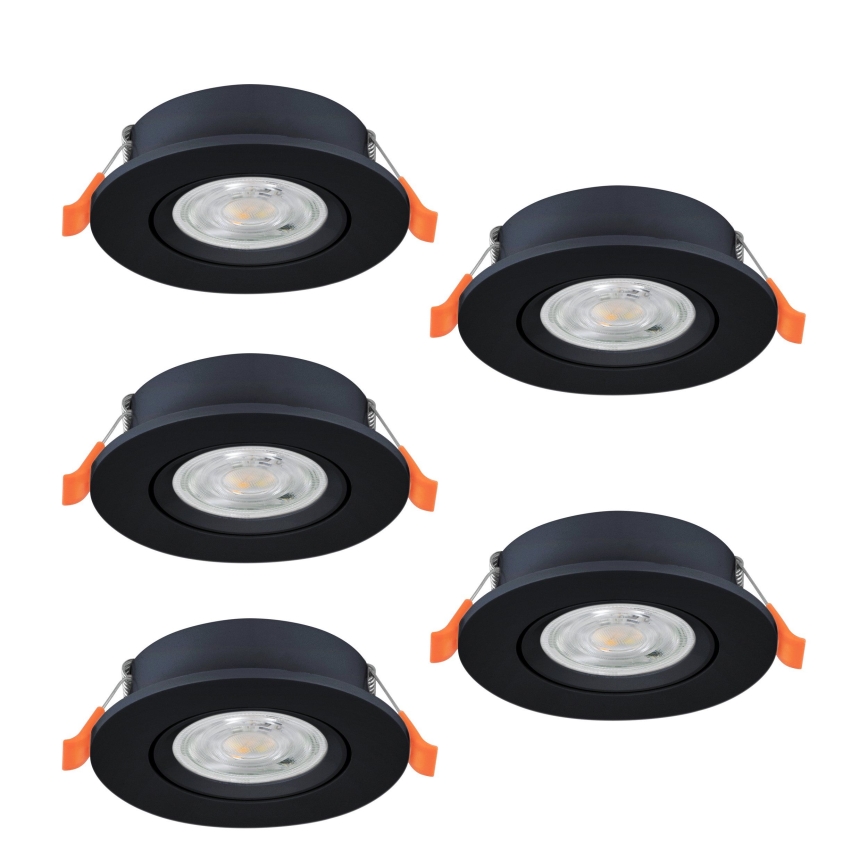 Eglo - Lot de 5 spots encastrables LED/4,8W/230V 2700/4000/6500K noir