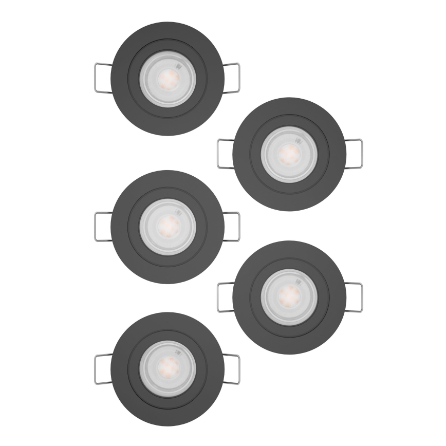 Eglo - Lot de 5 spots encastrables LED/4,8W/230V 2700/4000/6500K noir