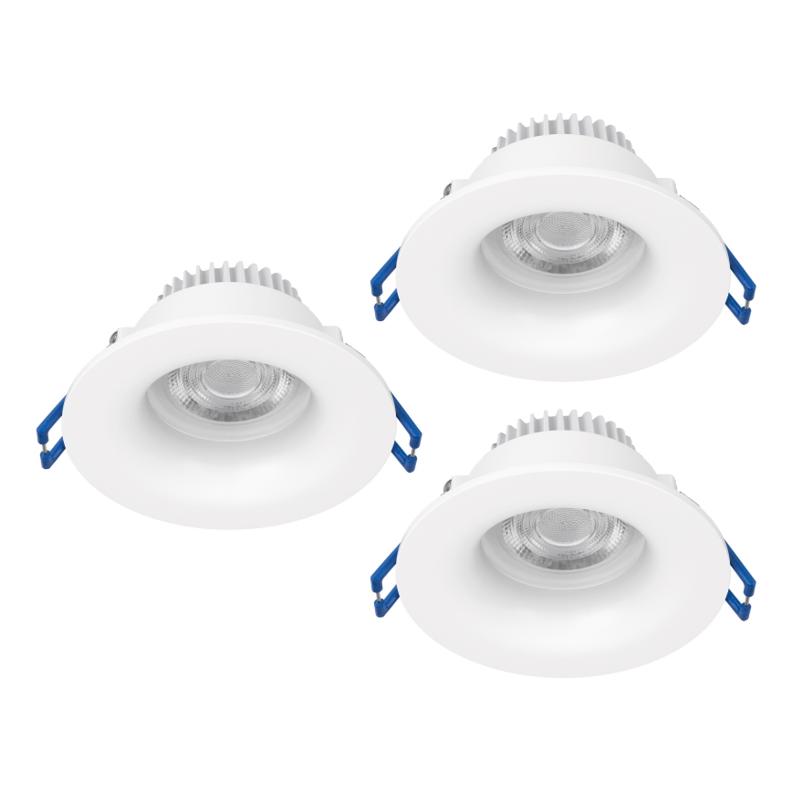 Eglo - Lot de 3 spots encastrés LED pour salle de bains, LED/4,9W/230V, 2700/4000/6500K, Ø 8,8 cm, IP65, blanc