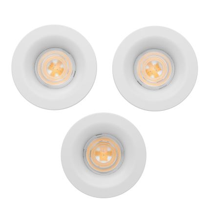 Eglo - Lot de 3 spots encastrés LED pour salle de bains, LED/4,9W/230V, 2700/4000/6500K, Ø 8,8 cm, IP65, blanc