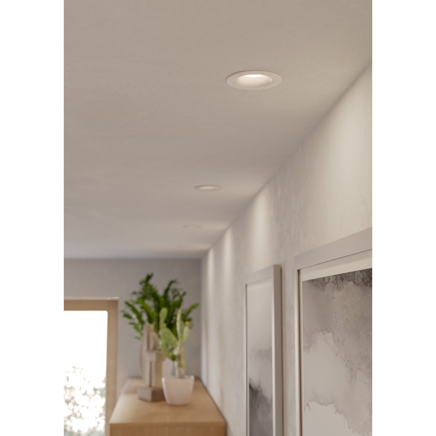 Eglo - Lot de 3 spots encastrés LED pour salle de bains, LED/4,9W/230V, 2700/4000/6500K, Ø 8,8 cm, IP65, blanc