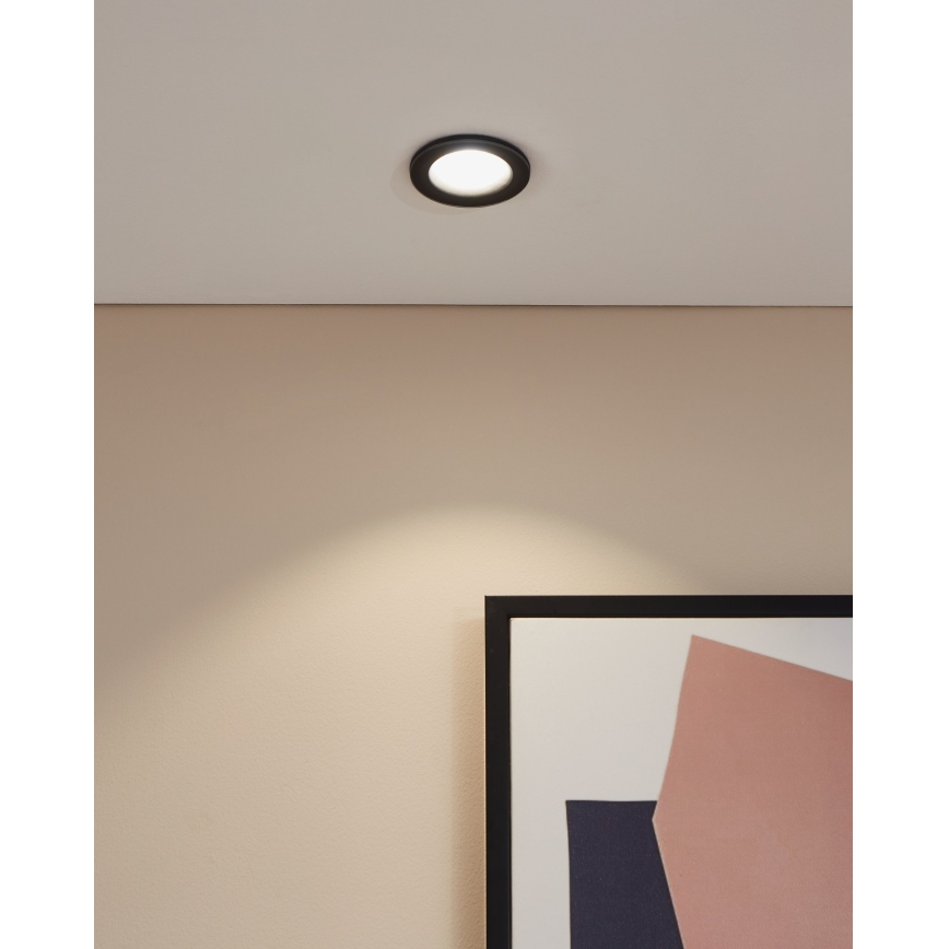 Eglo - Plafonnier encastré LED pour salle de bains LED/4,9W/230V 2700/4000/6500K Ø 8,8 cm IP65 noir