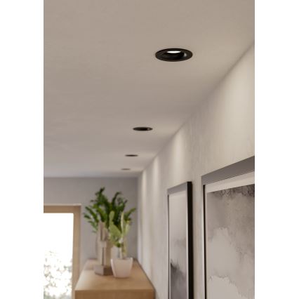 Eglo - Plafonnier encastré LED pour salle de bains LED/4,9W/230V 2700/4000/6500K Ø 8,8 cm IP65 noir