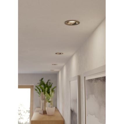 Eglo - Lot de 3 spots encastrés LED pour salle de bains, 4,9 W, 230 V, 3 températures (2700/4000/6500 K), Ø 8,8 cm, IP65, chrome mat