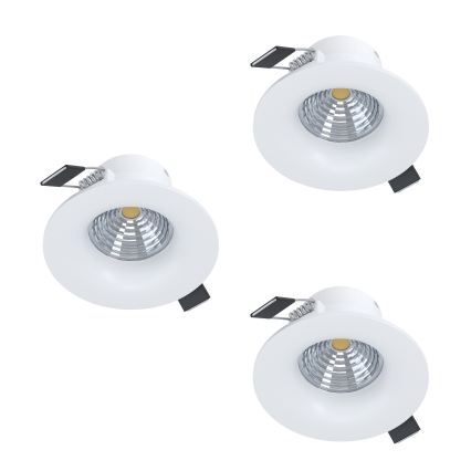 Eglo - Lot de 3 spots LED encastrables dimmables, 4,8W/230V, Ø 8,8 cm, blanc