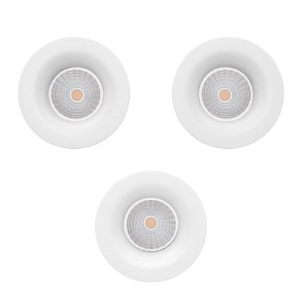 Eglo - Lot de 3 spots LED encastrables dimmables, 4,8W/230V, Ø 8,8 cm, blanc