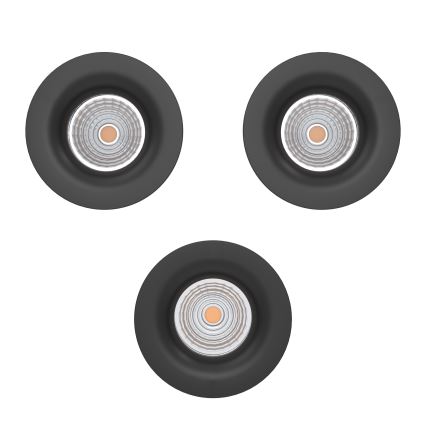 Eglo - Lot de 3 spots encastrés dimmables LED/4,8W/230V Ø 8,8 cm noir