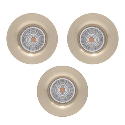Eglo - Lot de 3 spots encastrables LED dimmables, 4,8 W / 230 V, Ø 8,8 cm, chrome mat