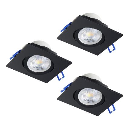 Eglo - Lot de 3 spots encastrés LED dimmables LED/4,8W/230V 8,8x8,8 cm noir
