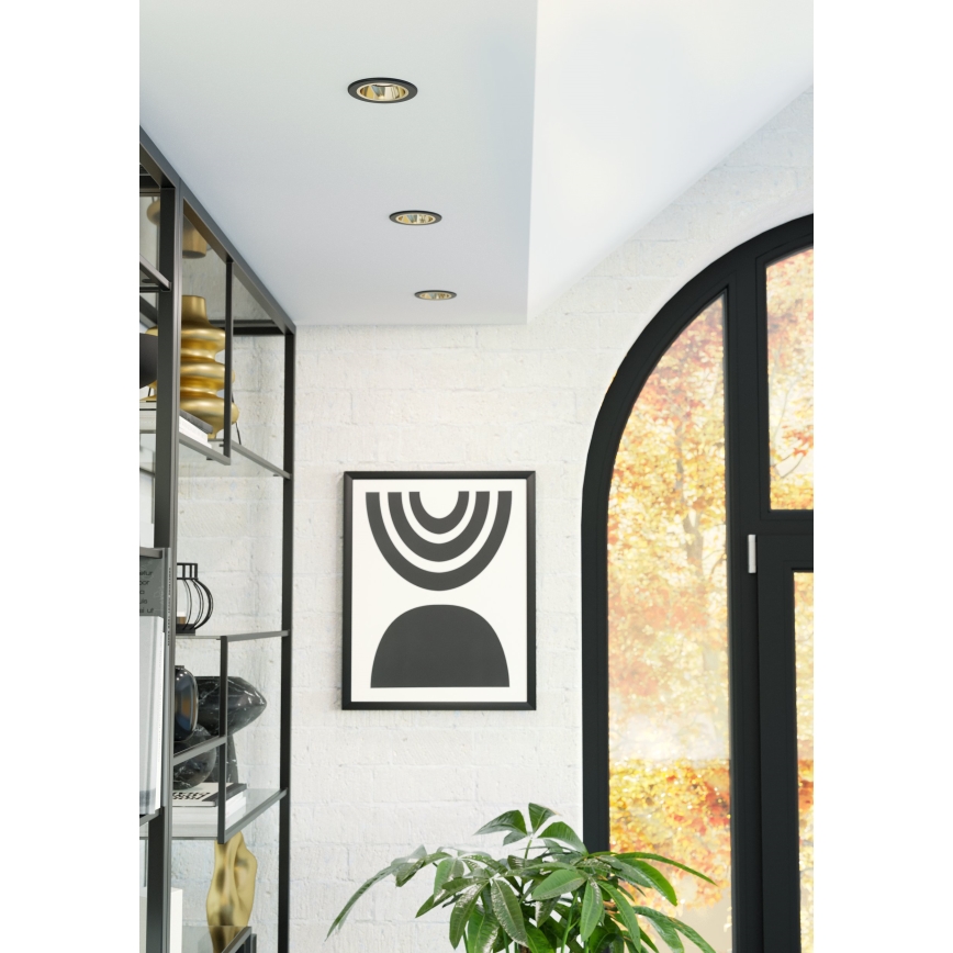 Eglo - Plafonnier LED encastré dimmable pour salle de bains LED/4,8W/230V 2700/4000/6500K IP44 noir