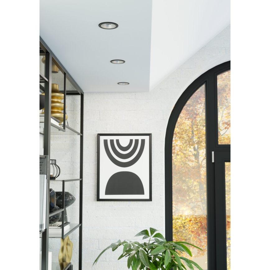 Eglo - luminaire encastré LED RGBW dimmable pour salle de bains LED/4,8W/230V 2700-6500K IP44 noir