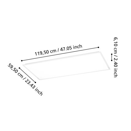 Eglo - Panneau LED en applique LED/36,5W/230V 2700/4000/6500K 120x60 cm blanc