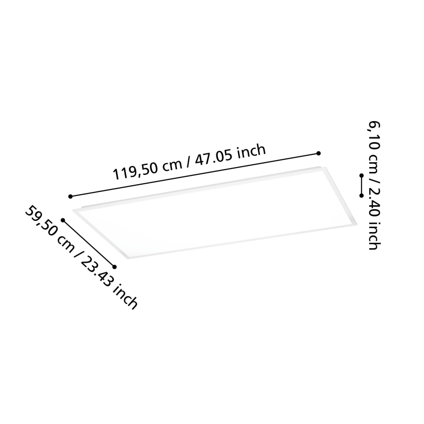 Eglo - Panneau LED en applique LED/36,5W/230V 2700/4000/6500K 120x60 cm blanc