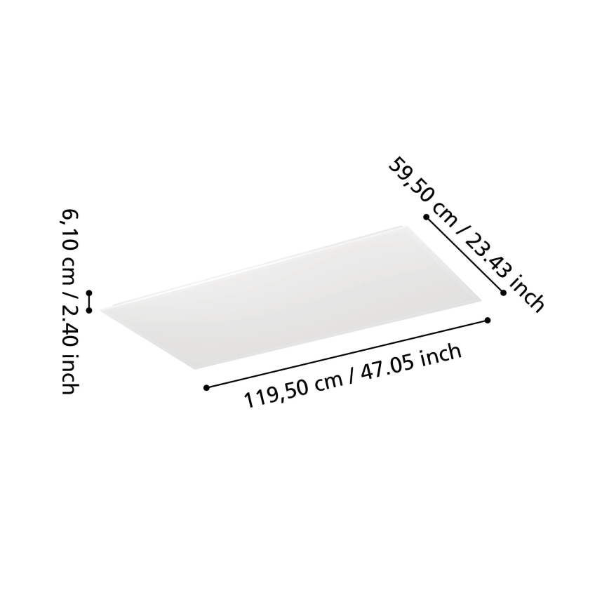 Eglo - Panneau LED dimmable en saillie LED/35,5 W/230 V 2700-6500 K 120x60 cm blanc + télécommande