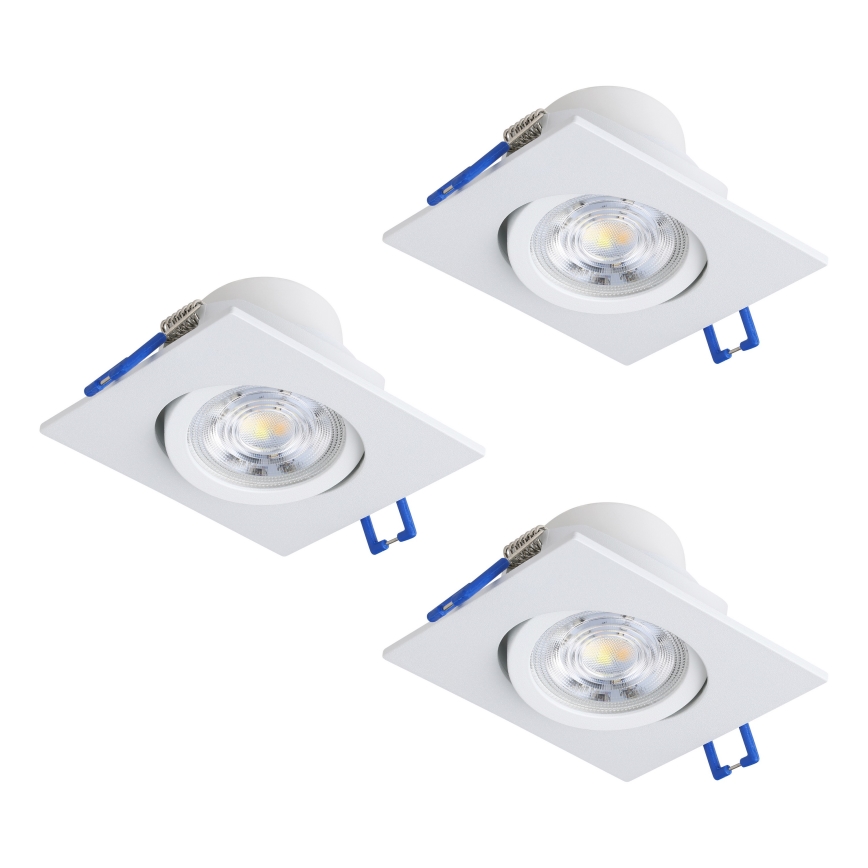 Eglo - Lot de 3 spots encastrés LED dimmables LED/6,4W/230V 8,8x8,8 cm blancs