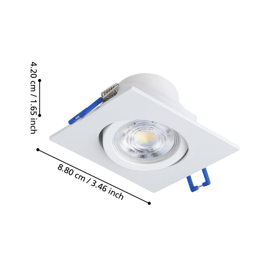 Eglo - Lot de 3 spots encastrés LED dimmables LED/6,4W/230V 8,8x8,8 cm blancs
