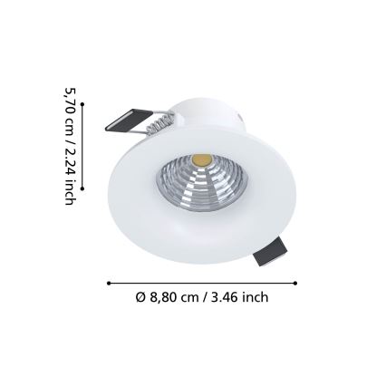 Eglo - Spot encastrable LED dimmable LED/6,4W/230V Ø 8,8 cm blanc