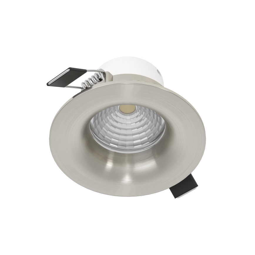 Eglo - Lot de 3 spots encastrés LED dimmables, 6,4 W / 230 V, Ø 8,8 cm, chrome mat