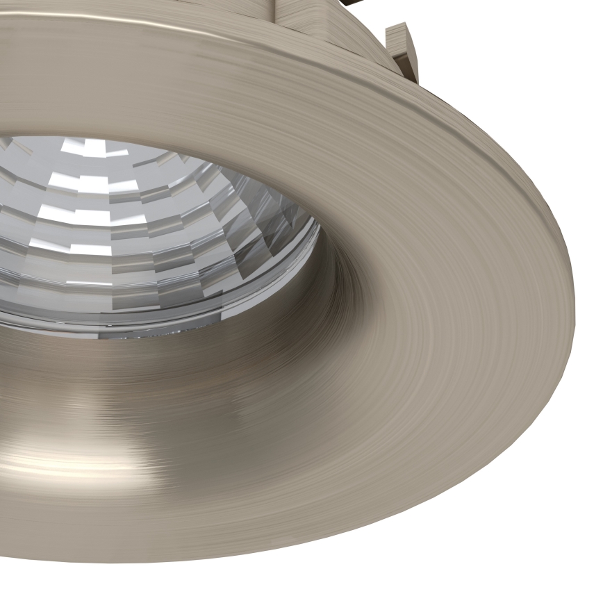 Eglo - Lot de 3 spots encastrés LED dimmables, 6,4 W / 230 V, Ø 8,8 cm, chrome mat