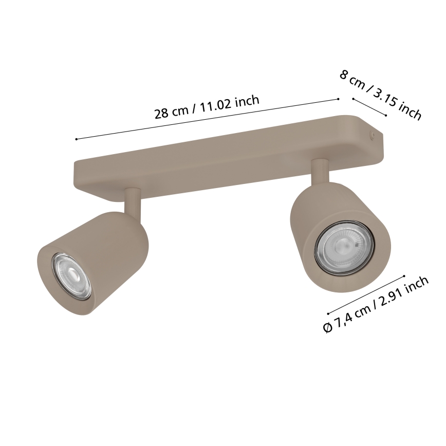 Eglo - Spot orientable 2xGU10/10W/230V beige