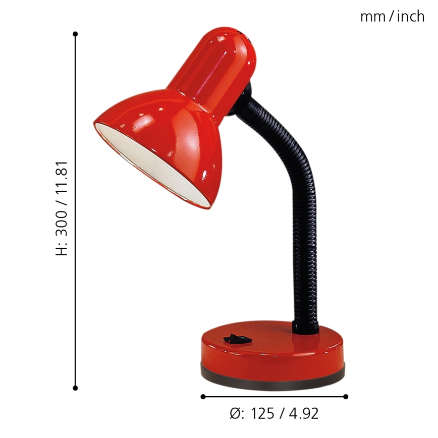 Eglo - lampe de table 1xE27/40W rouge