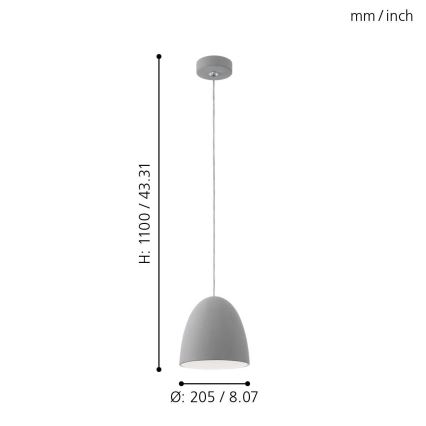 Eglo - Suspension E27/60W/230V