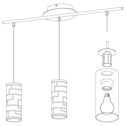 Eglo - Suspension filaire BAYMAN 3xE27/60W/230V