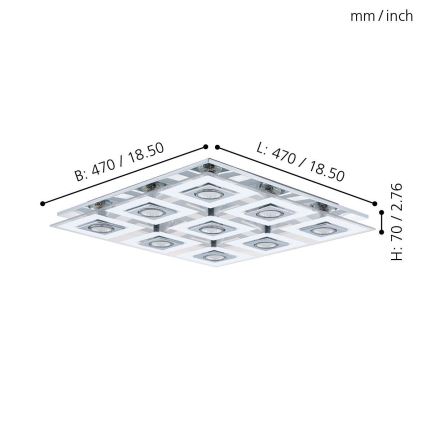 Eglo - plafonnier LED 9xGU10/3W/230V