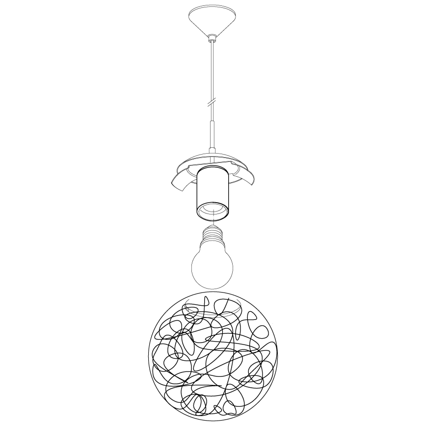 Eglo 93073 - Suspension sur câble LUBERIO 1xE27/60W/230V Ø 25 cm