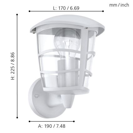 Eglo - Applique murale LED extérieure 1xE27/8,5W/230V IP44