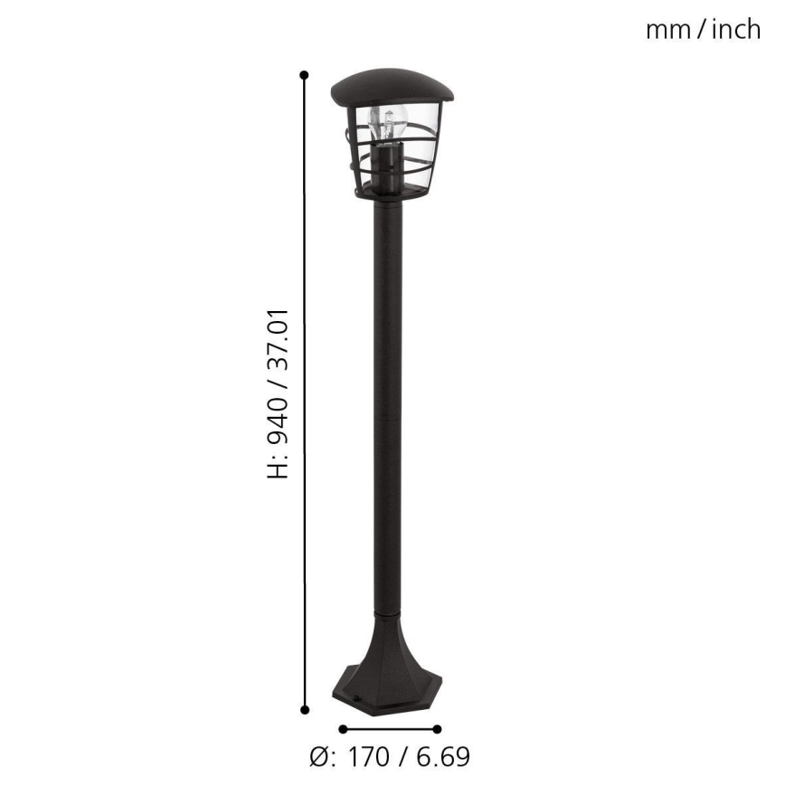 Eglo - Lampadaire LED extérieur E27/8,5W/230V IP44