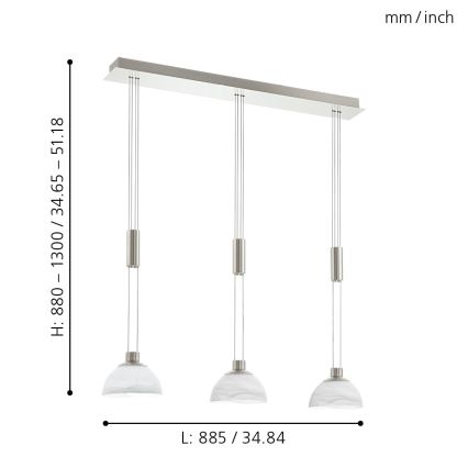 Eglo 93468 - Suspension MONTEFIO 3xLED/6W/230V