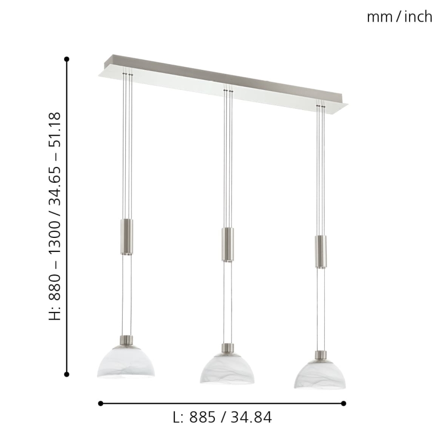 Eglo 93468 - Suspension MONTEFIO 3xLED/6W/230V