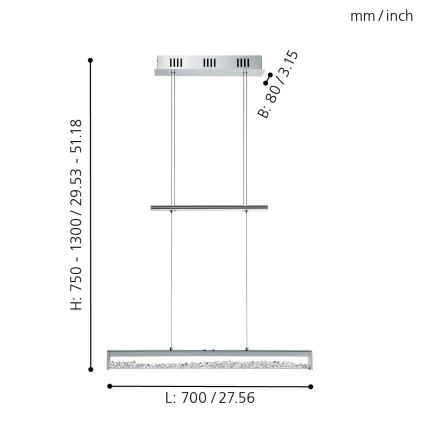 Eglo - Luminaire LED à intensité modulable LED/24W/230V