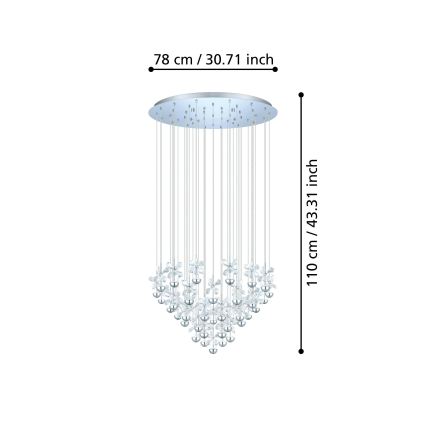 Eglo 93661 - Suspension LED sur câble PIANOPOLI LED/107,5W/230V