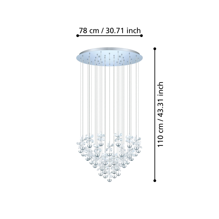 Eglo 93661 - Suspension LED sur câble PIANOPOLI LED/107,5W/230V