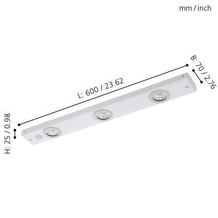 Eglo - Spot LED 3xLED/2,3W/230V