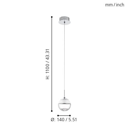 Eglo - Suspension 1xLED/5W/230V