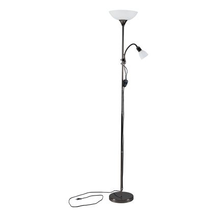 Eglo - Lampadaire 1xE27/60W/230V + 1xE14/25W/230V noir Chrome
