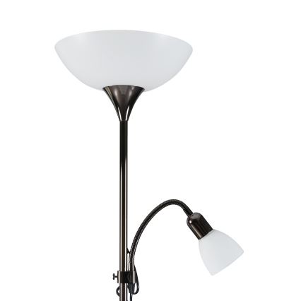 Eglo - Lampadaire 1xE27/60W/230V + 1xE14/25W/230V noir Chrome
