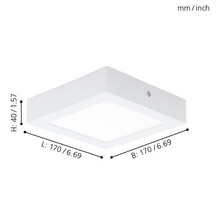 Eglo 94073 - Plafonnier LED FUEVA 1 LED/10,95W/230V