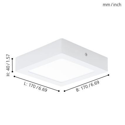 Eglo 94074 - plafonnier LED FUEVA 1 LED/10,88W/230V